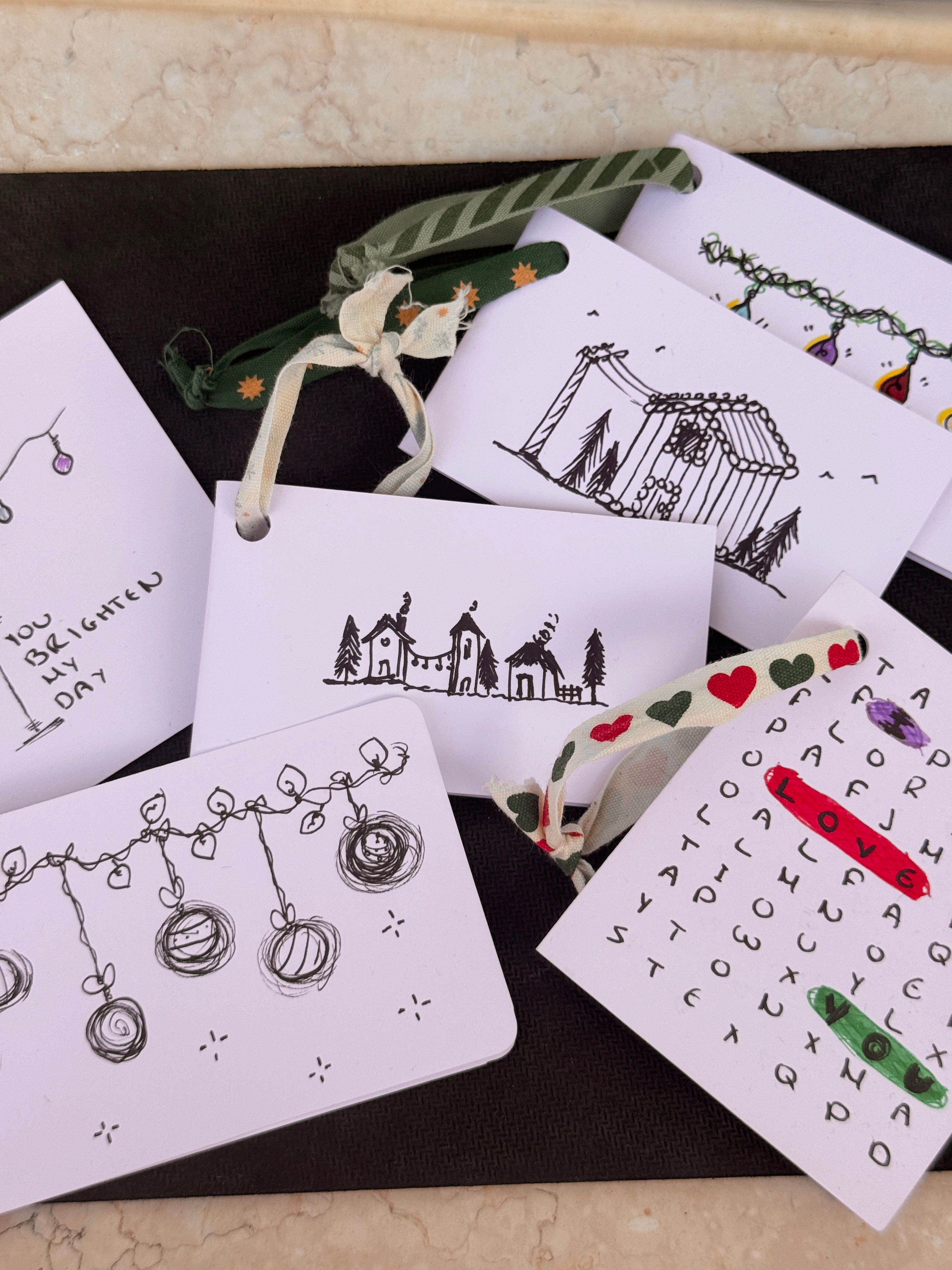 Cute Little Neighborhood | Mini Handmade Greeting Card – Original Illustrated Card