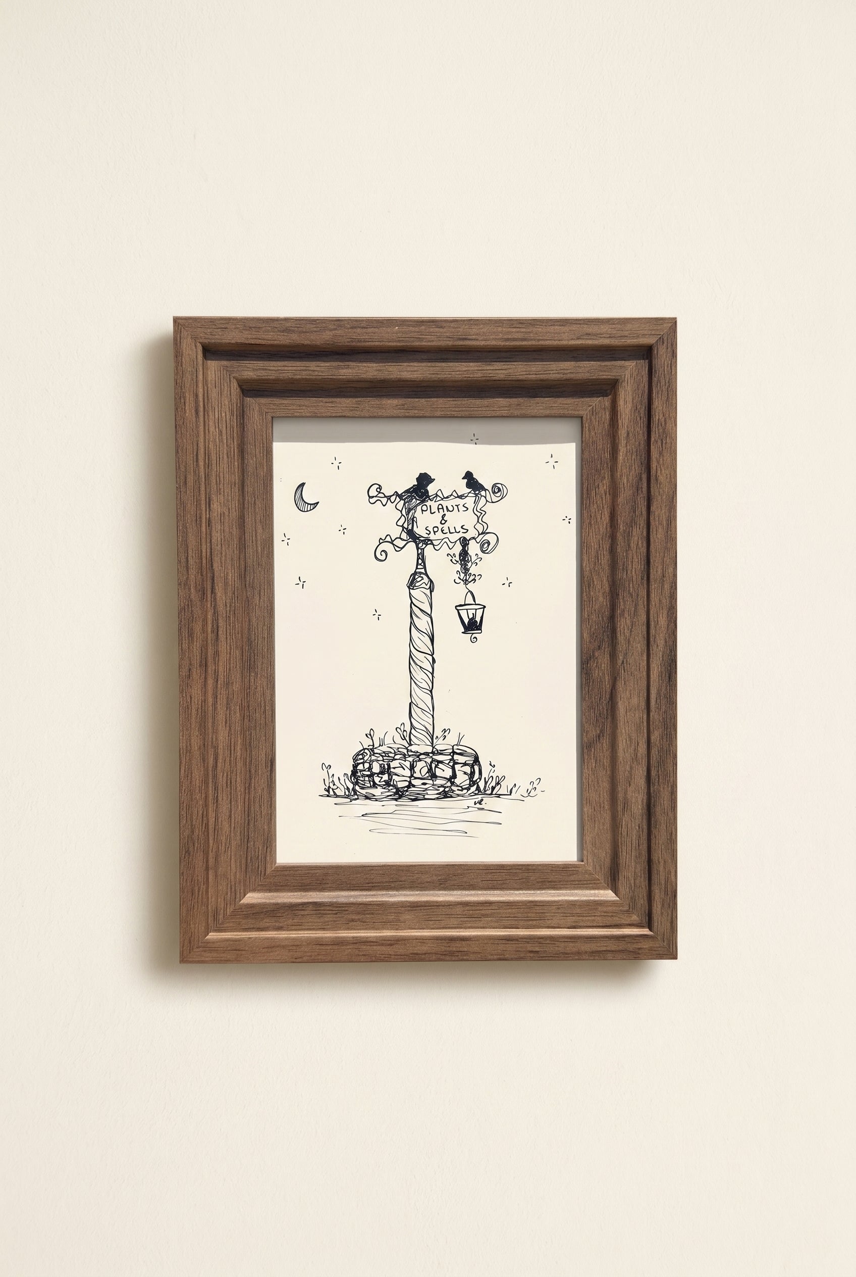 Plants And Spells | Handmade Framed Poster – Original Artwork Wall Decor