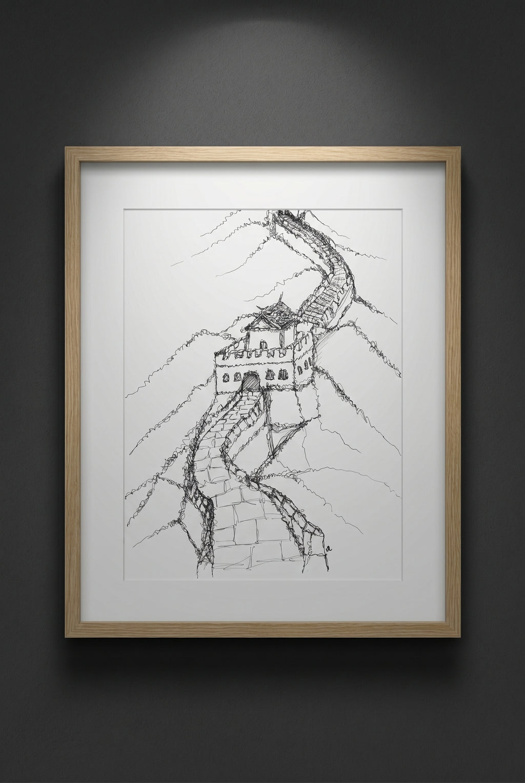 Great Wall Of China | Handmade Framed Poster – Original Artwork Wall Decor