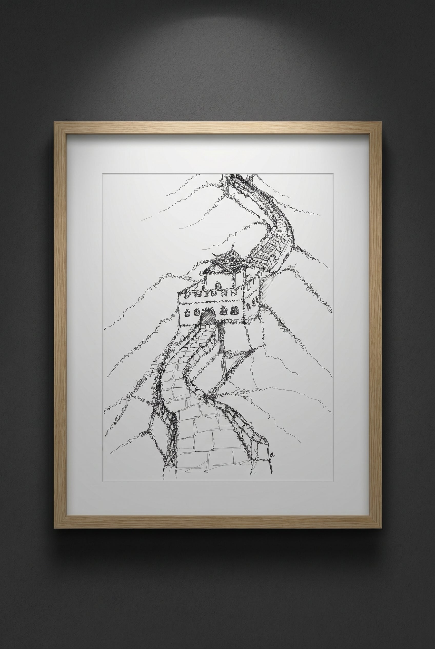 Great Wall Of China | Handmade Framed Poster – Original Artwork Wall Decor