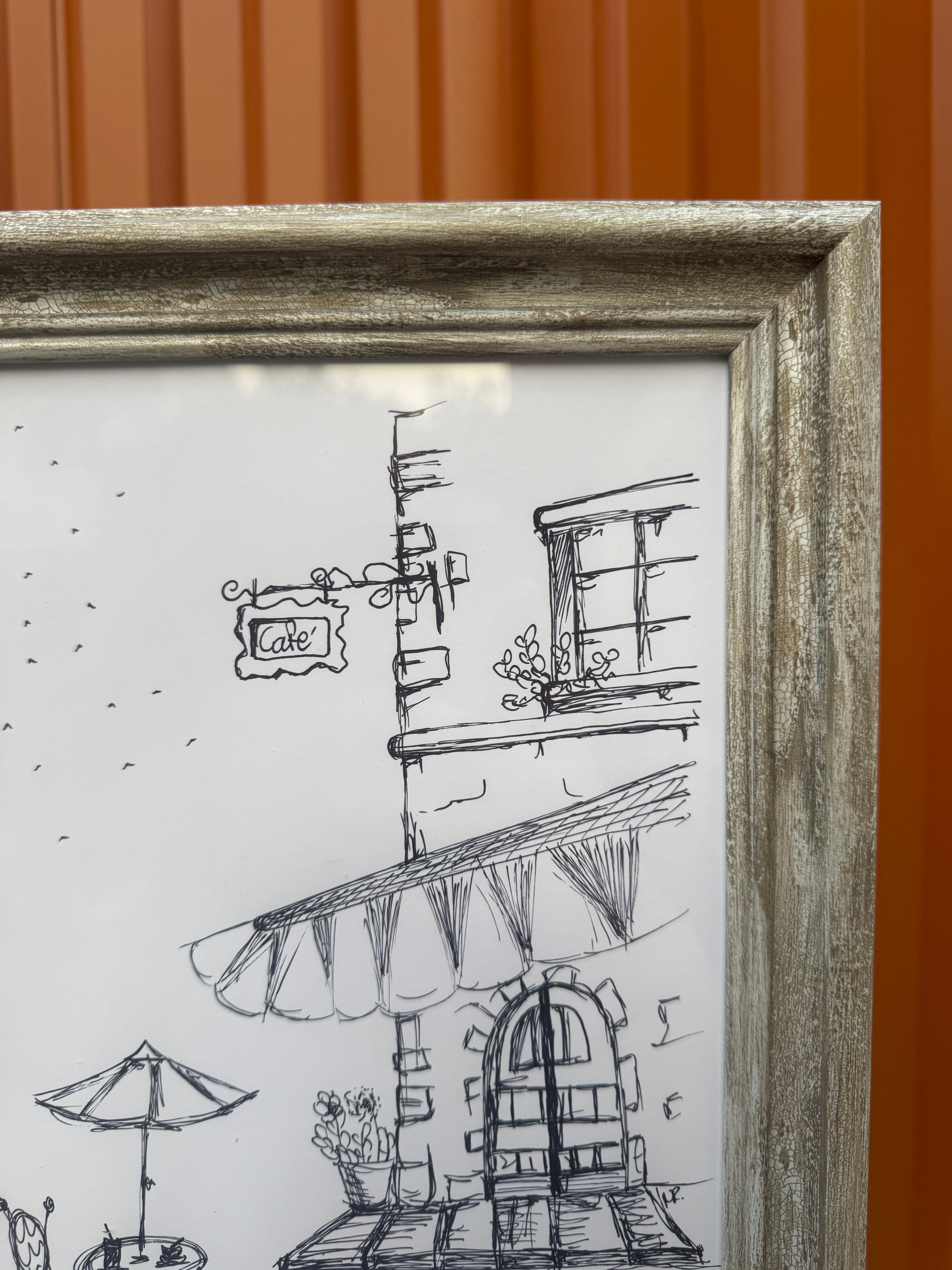 Little Cafe V.1 | Handmade Framed Poster – Original Artwork Wall Decor