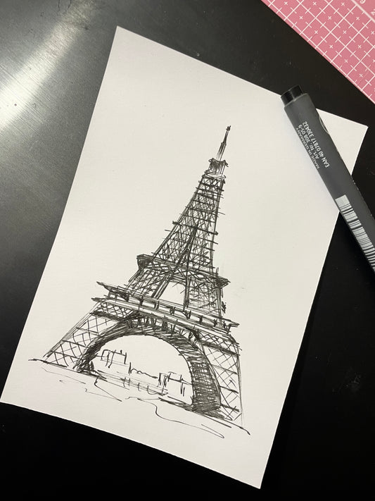 Eıffel Tower Poster | Original Handmade Art