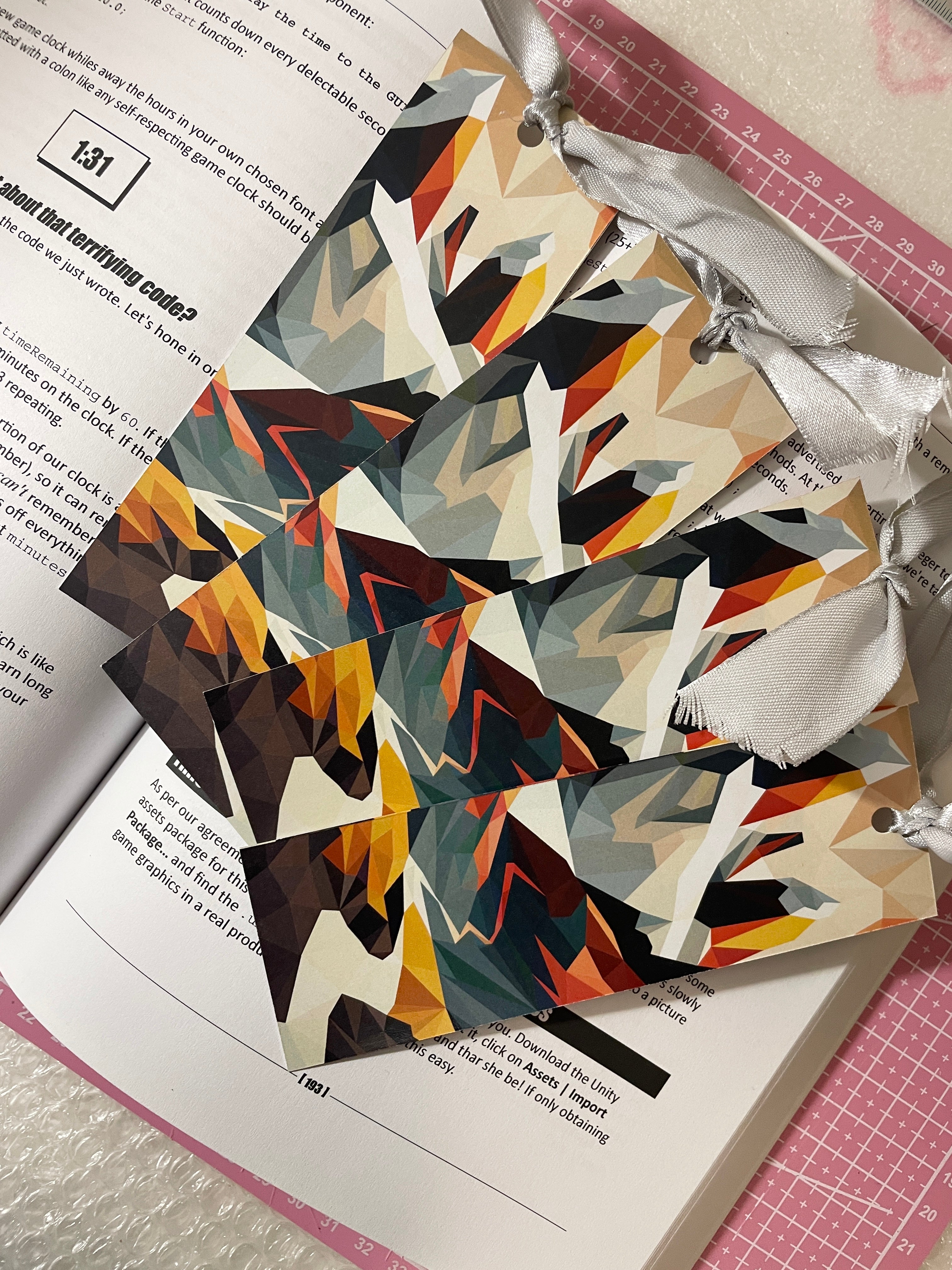 Colorful Mountains Bookmark with Ribbon