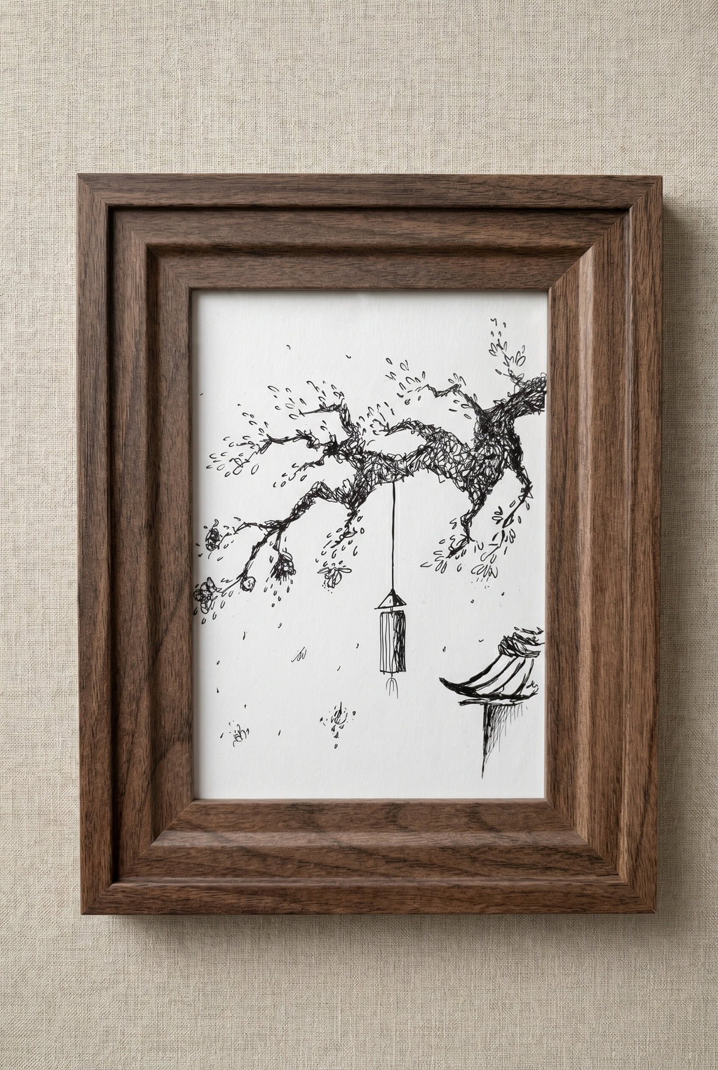 Cherry Blossom | Handmade Framed Poster – Original Artwork Wall Decor