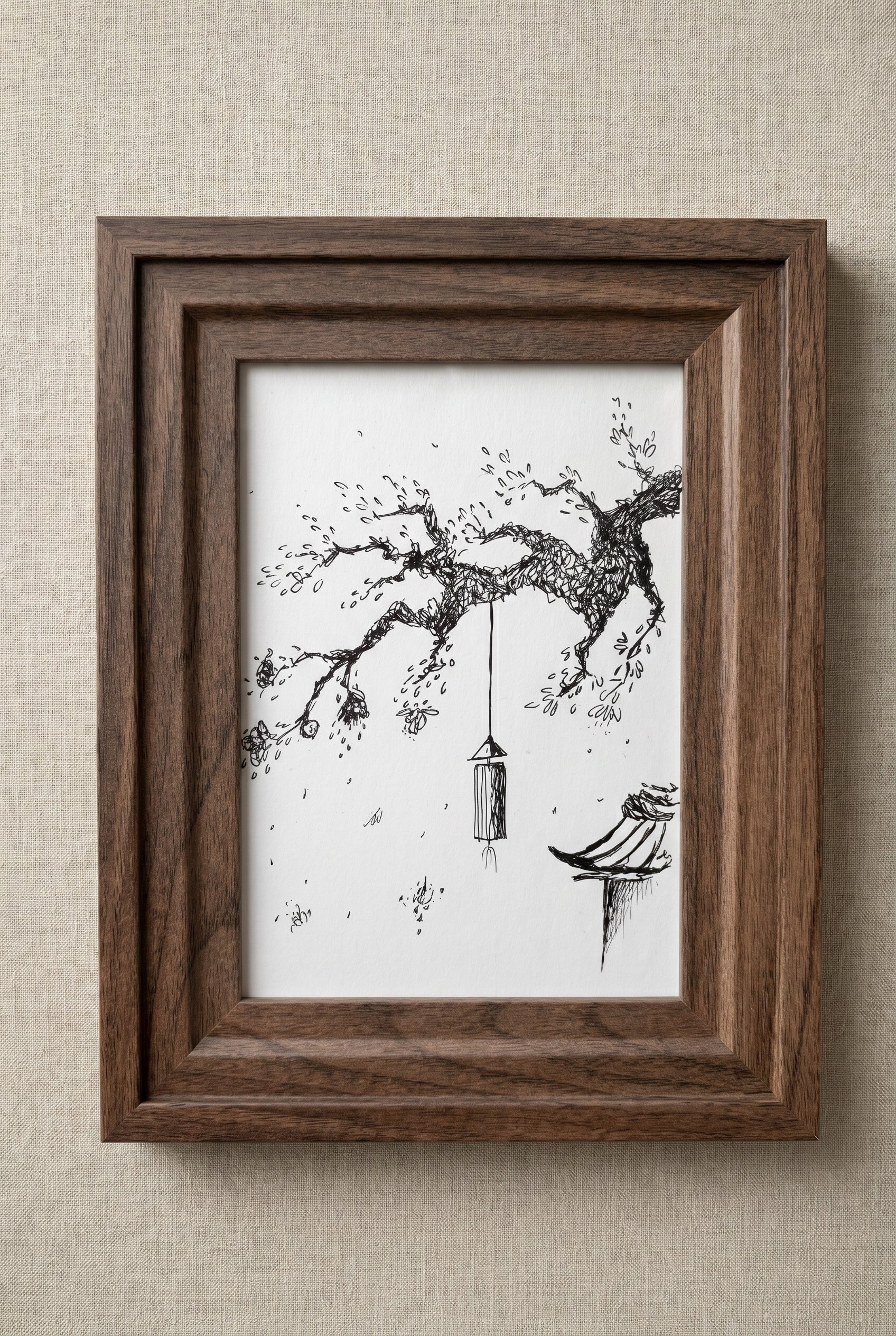 Cherry Blossom | Handmade Framed Poster – Original Artwork Wall Decor