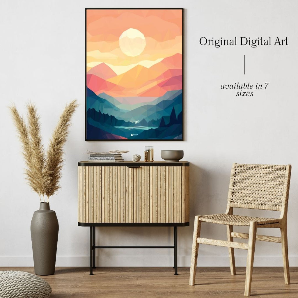 Colorful Blue Mountains Poster