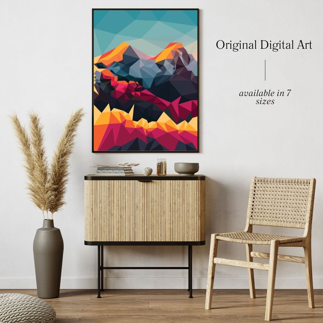 Pink | Mountains Art Poster