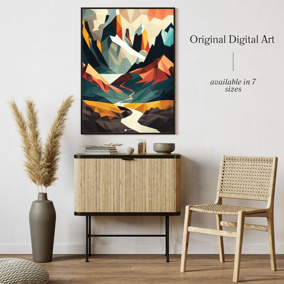 Orange | Mountains Art Poster
