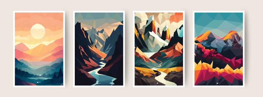 Orange | Mountains Art Poster