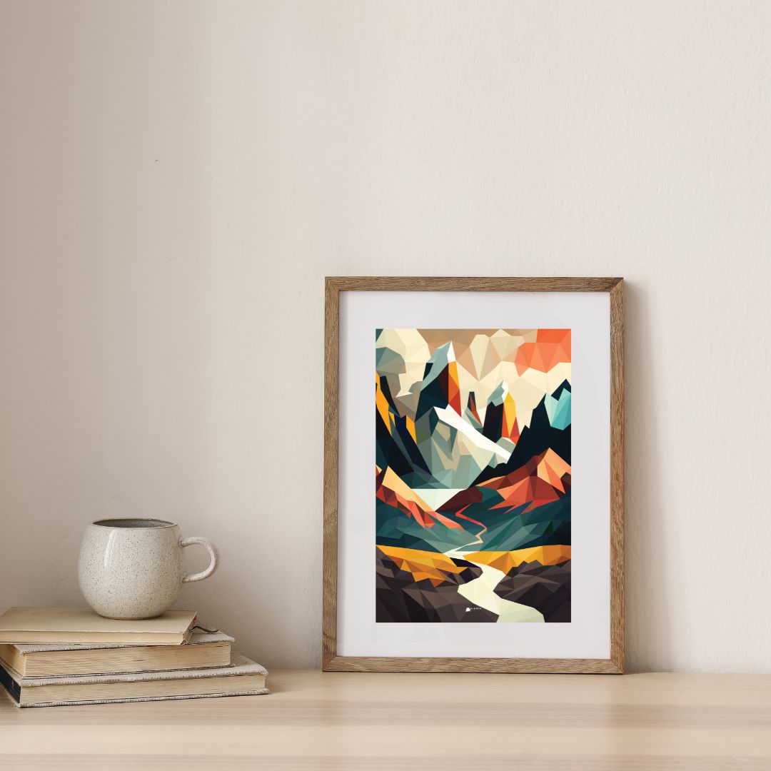 Orange | Mountains Art Poster