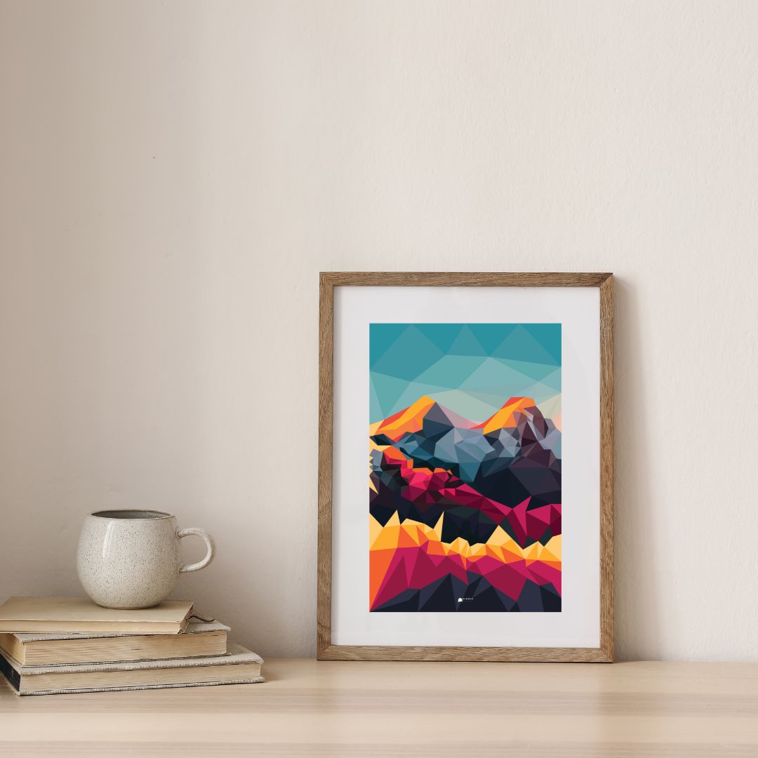 Pink | Mountains Art Poster
