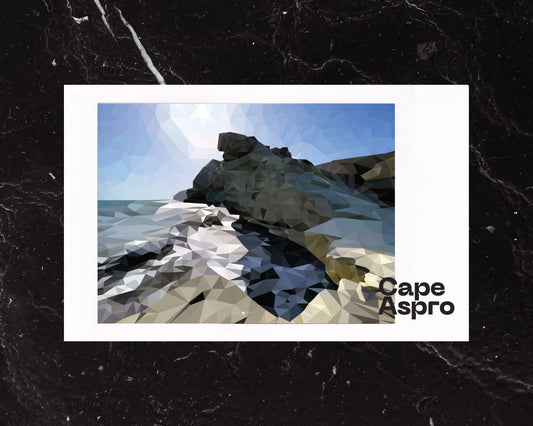 Cape Aspro | Low Poly Art Poster