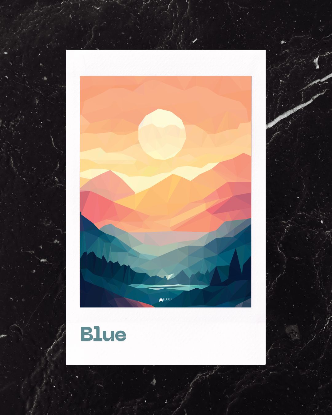 Blue Colorful Mountains Poster