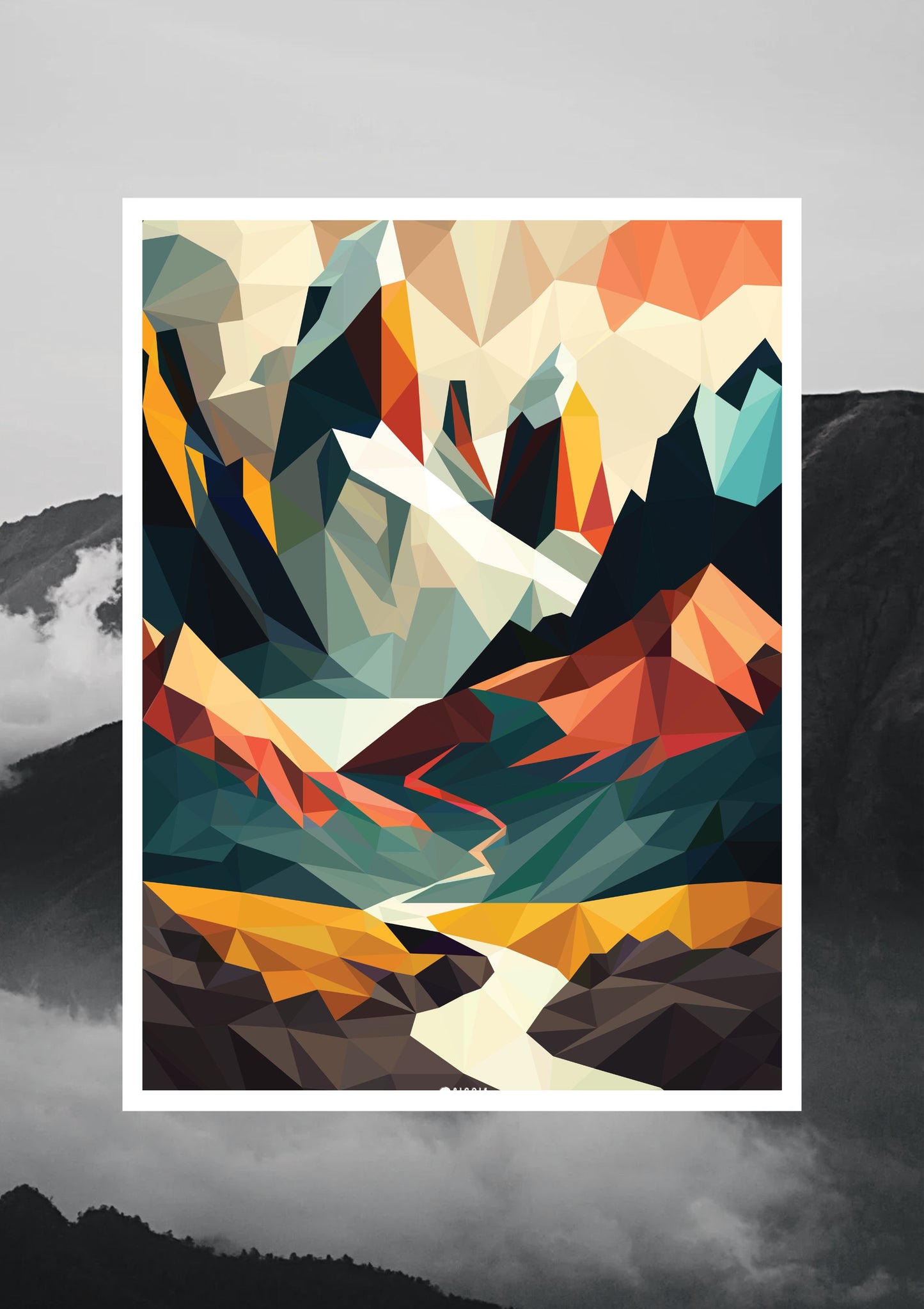 Orange | Mountains Art Poster