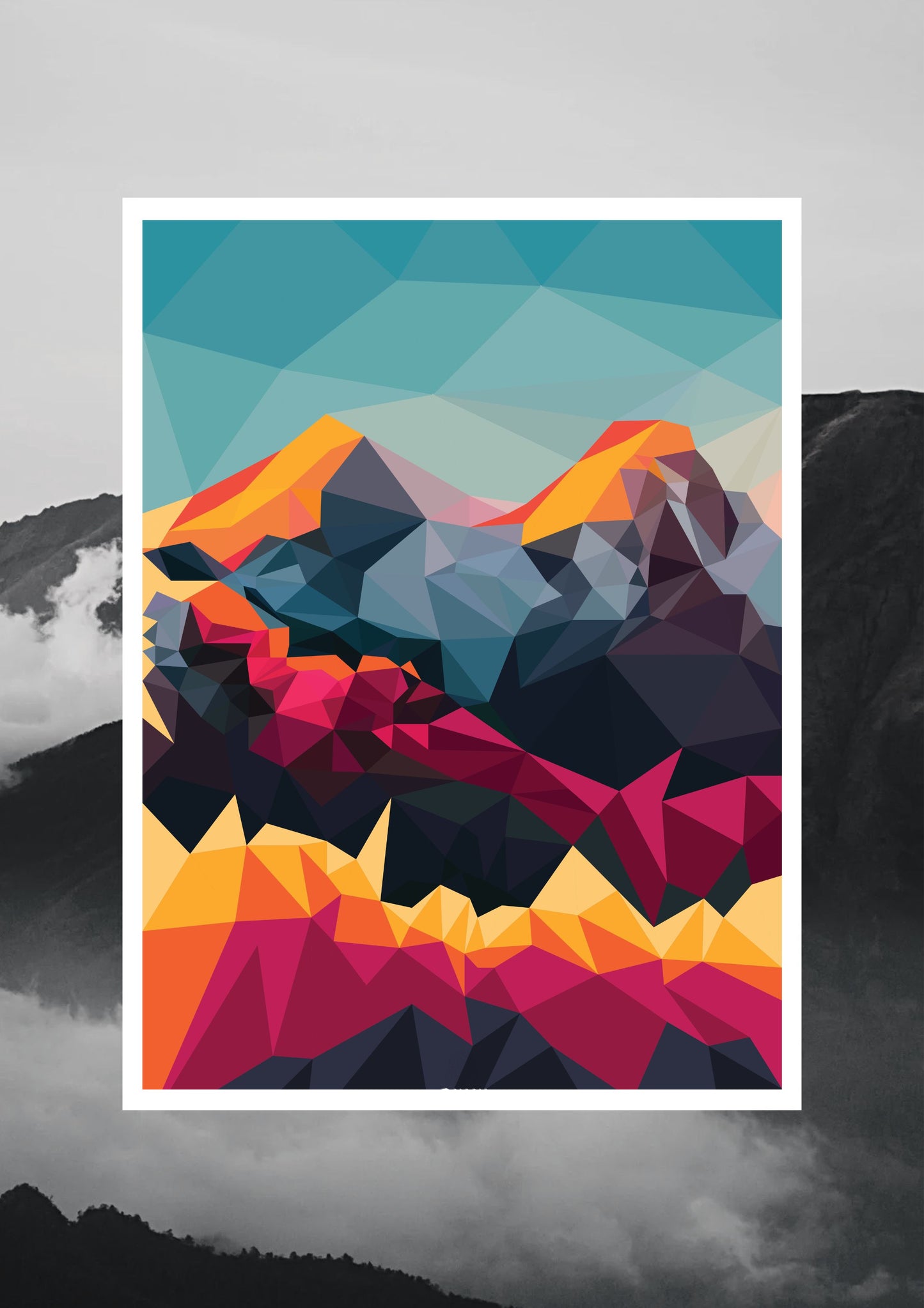 Pink | Mountains Art Poster