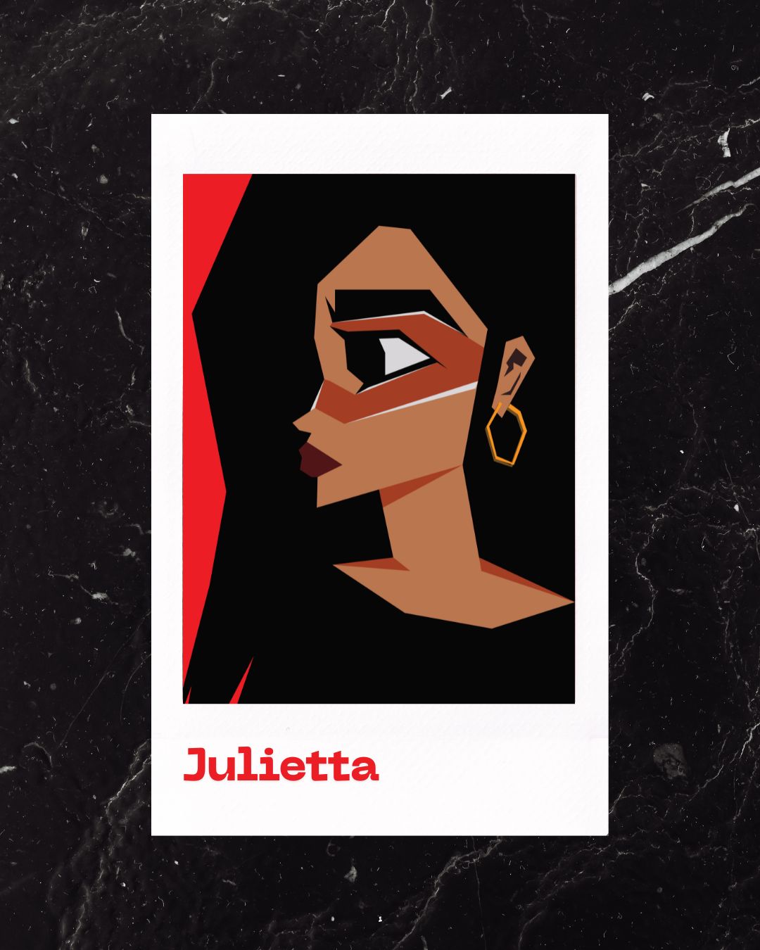 Julietta Low Poly Illustrated Poster