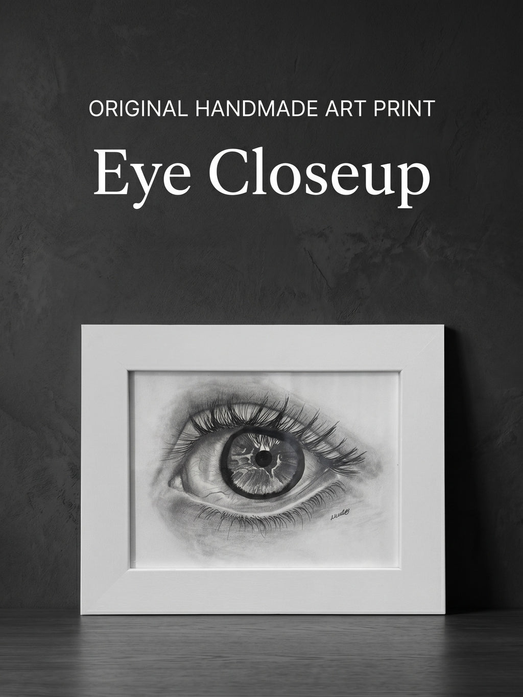 Eye Closeup | Handmade Framed Poster – Original Artwork Wall Decor