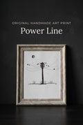 Power Line | Handmade Framed Poster – Original Artwork Wall Decor
