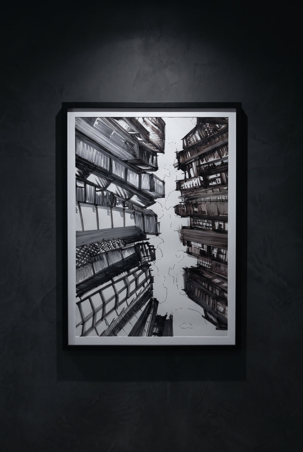 Cityscape | Handmade Framed Poster – Original Artwork Wall Decor