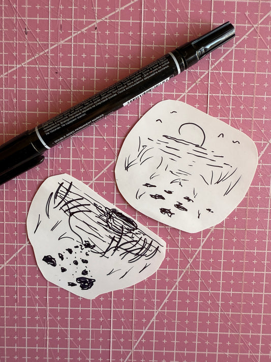 Set of 2 Handmade Beach Vibes Stickers