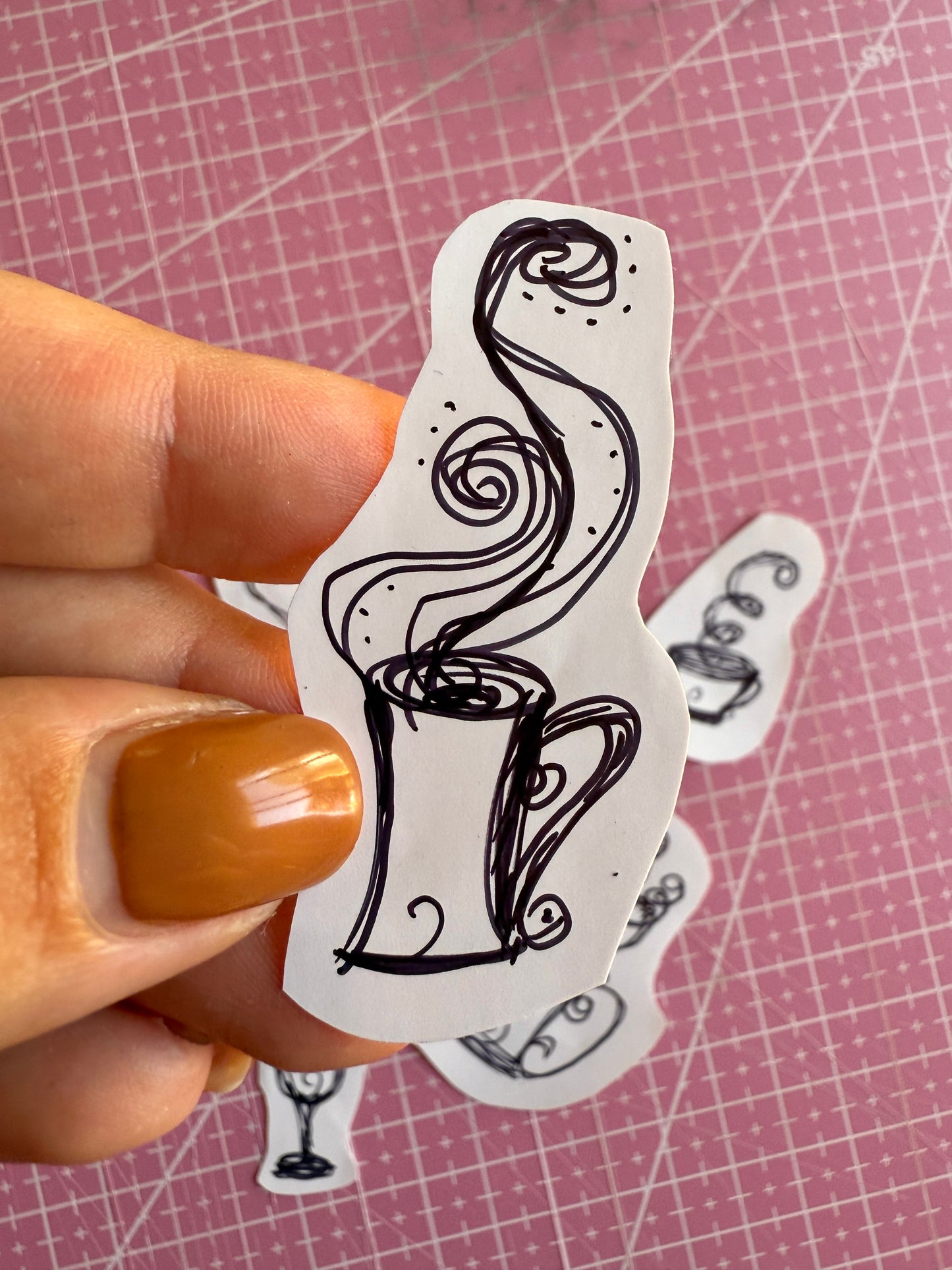 Set of 5 Handmade Witchy Mugs Stickers