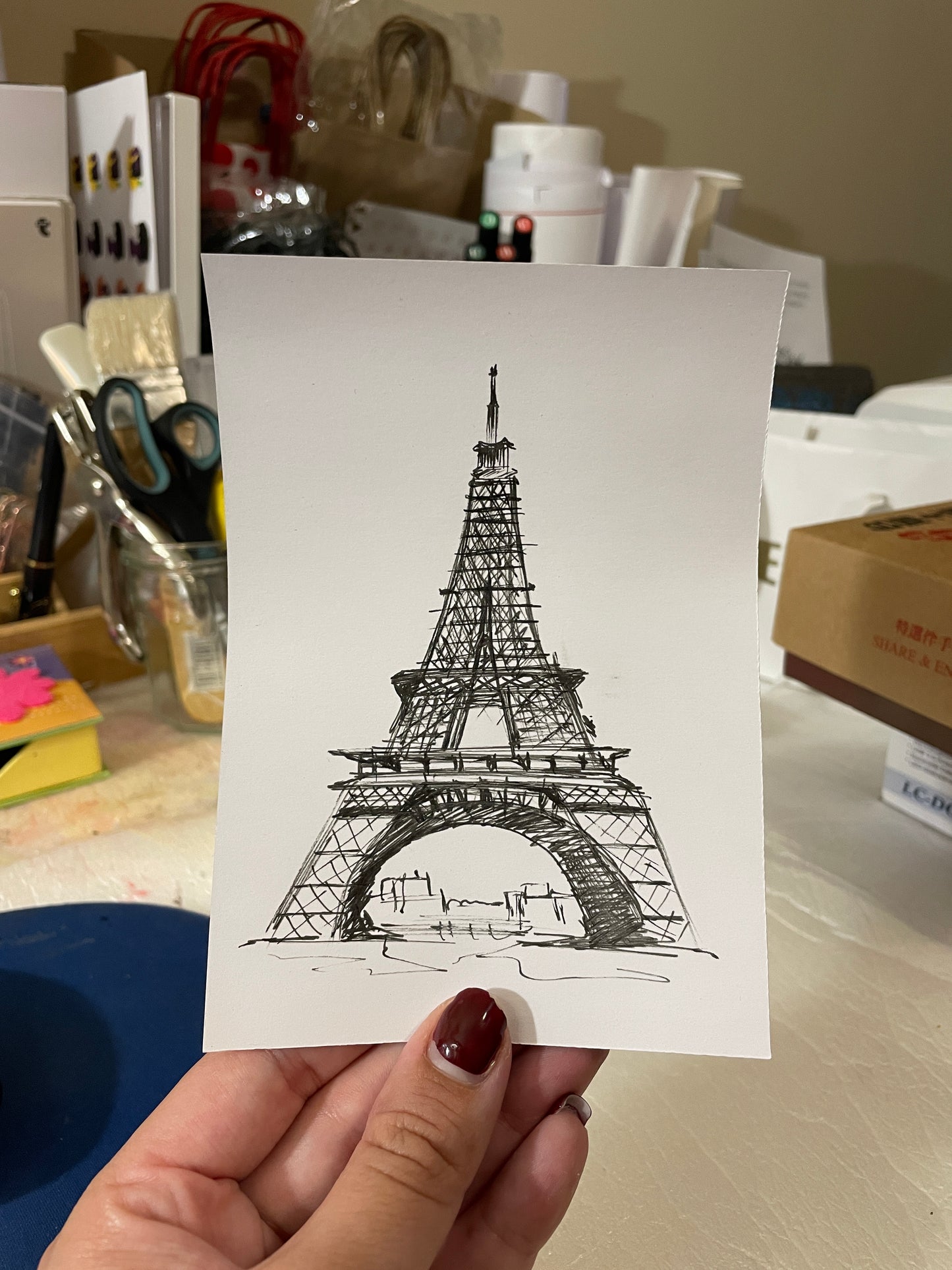 Eıffel Tower Poster | Original Handmade Art