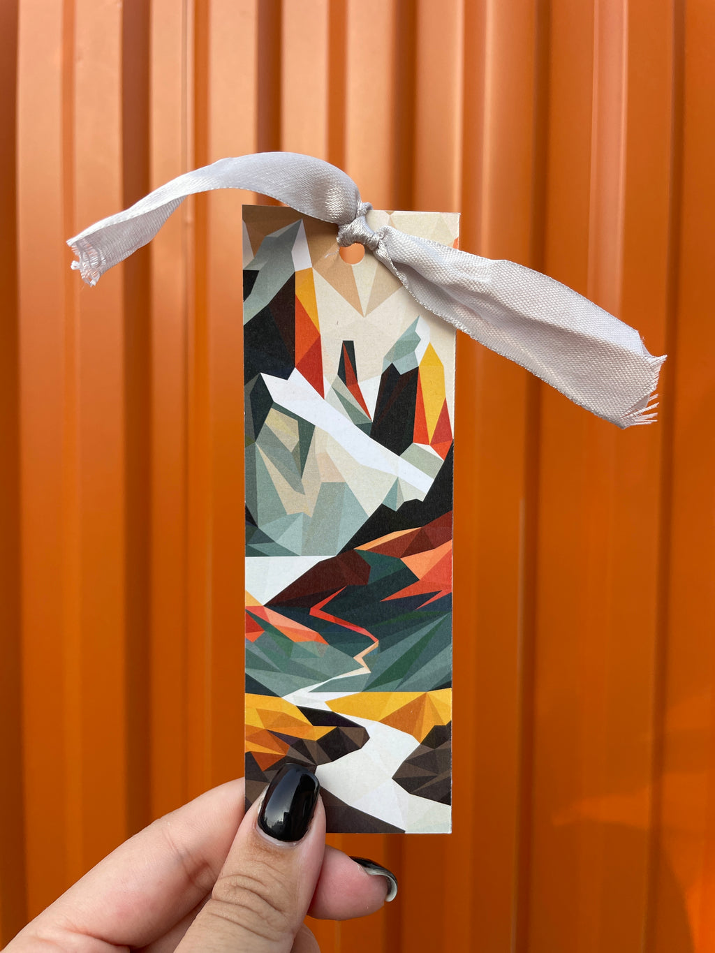 Colorful Mountains Bookmark with Ribbon