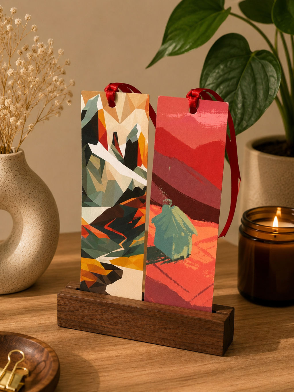 Colorful Mountains | Illustrated Bookmark – Printed Artwork Bookmark