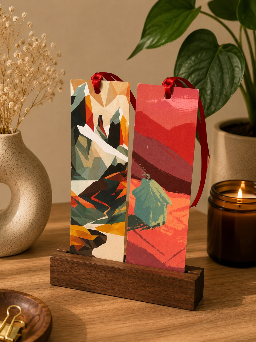 Colorful Mountains | Illustrated Bookmark – Printed Artwork Bookmark