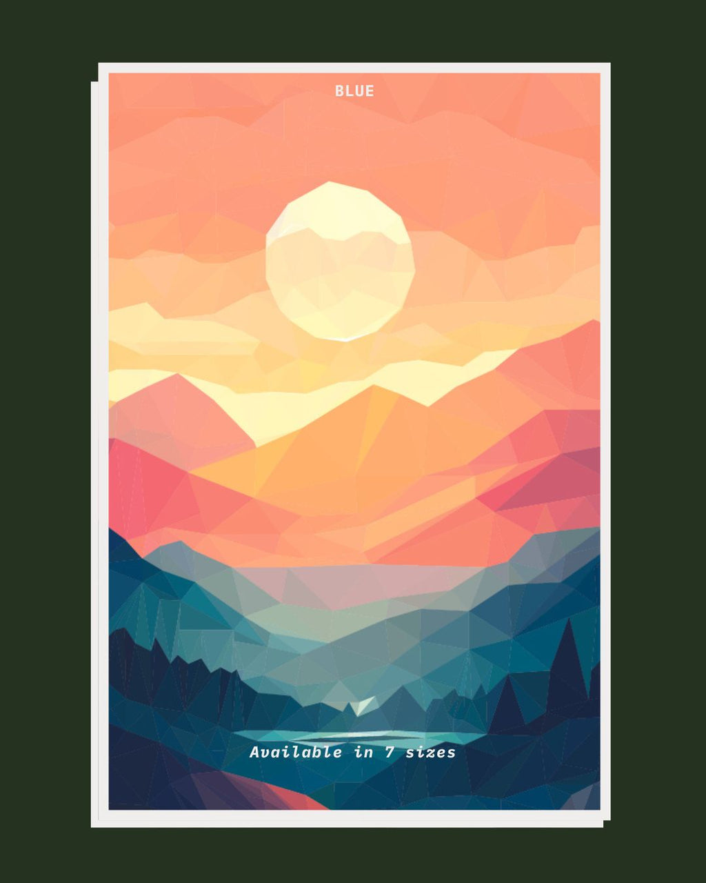 Colorful Blue Mountains Poster