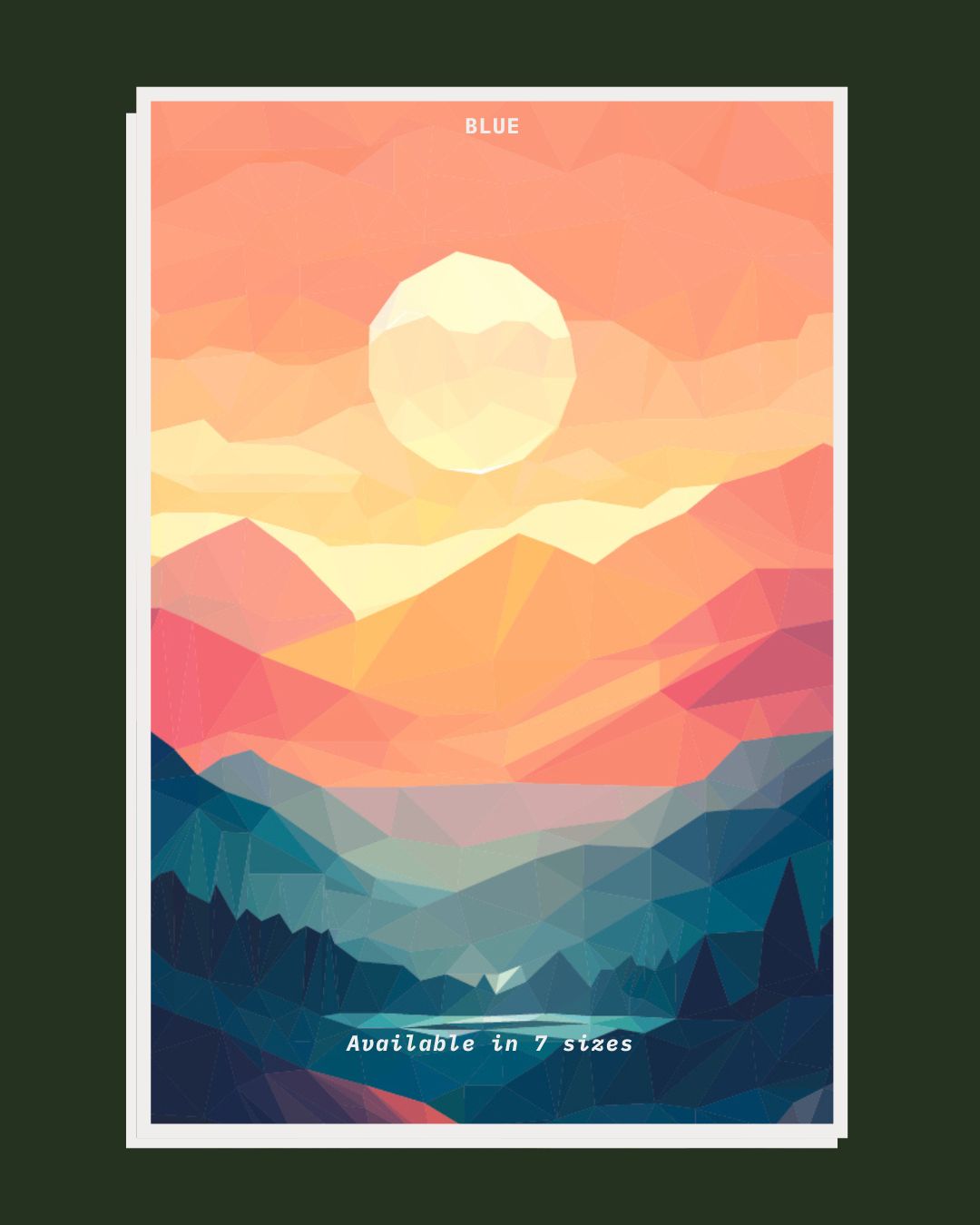 Colorful Blue Mountains Poster