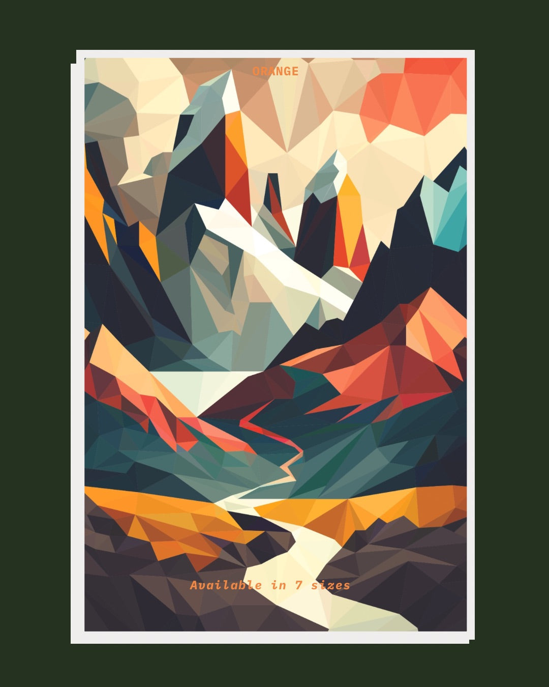 Orange | Mountains Art Poster