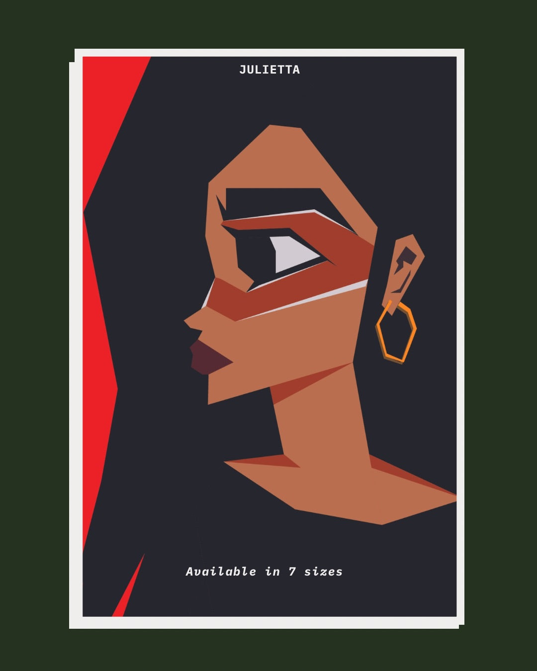 Julietta Low Poly Illustrated Poster