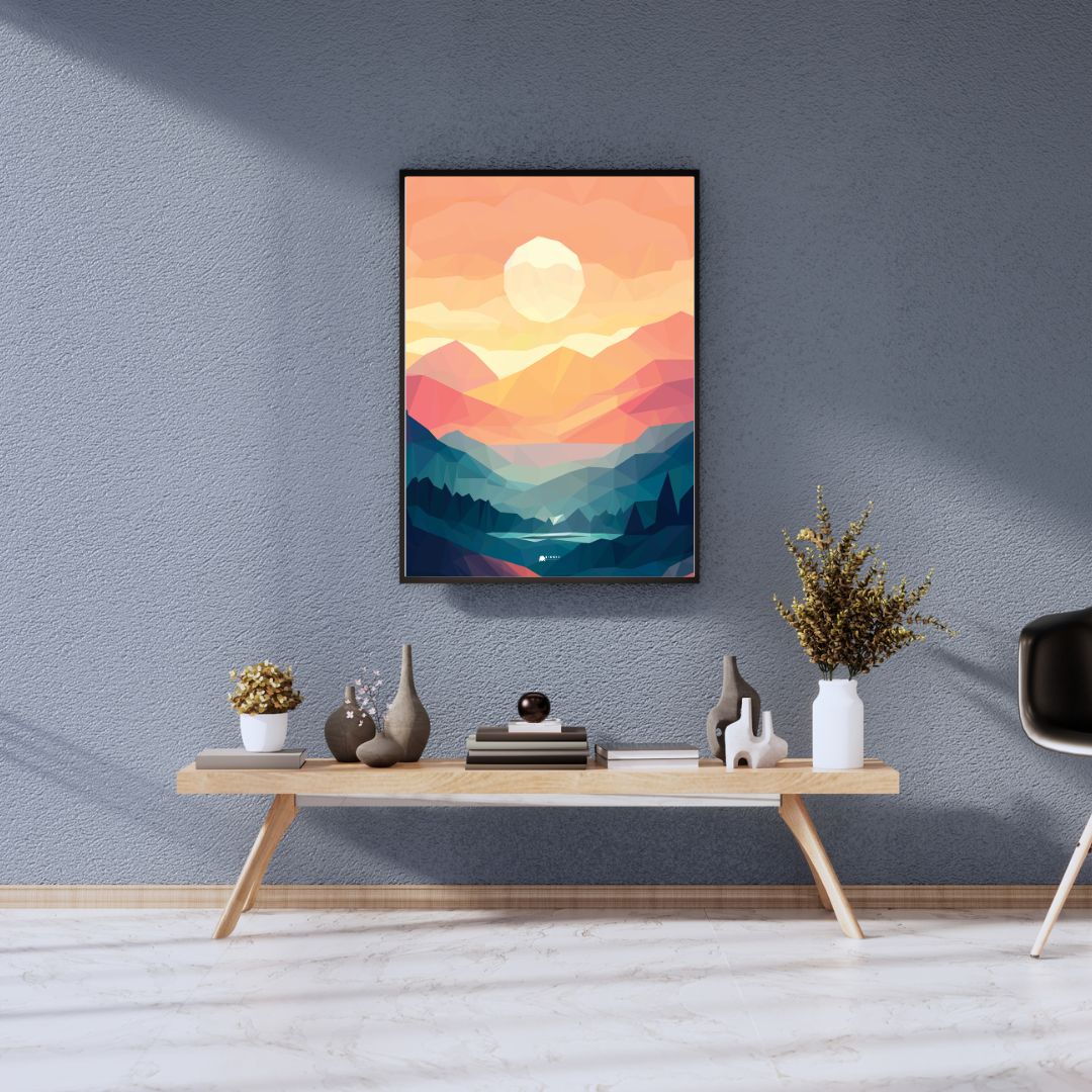 Colorful Blue Mountains Poster