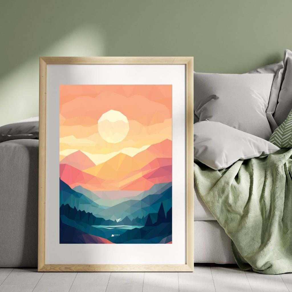 Colorful Blue Mountains Poster