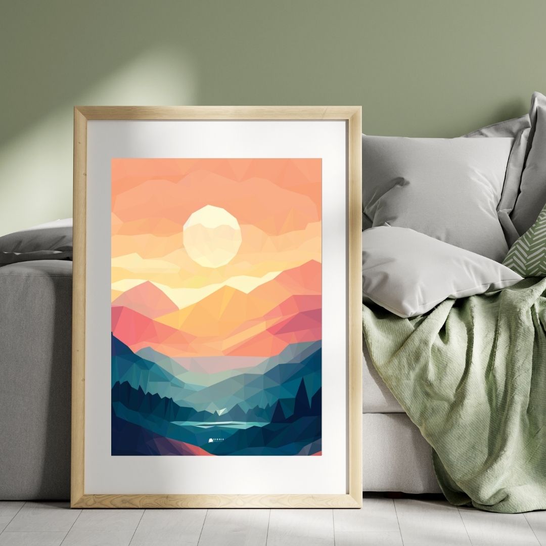 Colorful Blue Mountains Poster