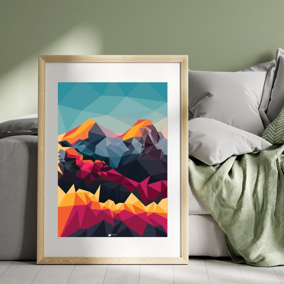 Pink | Mountains Art Poster