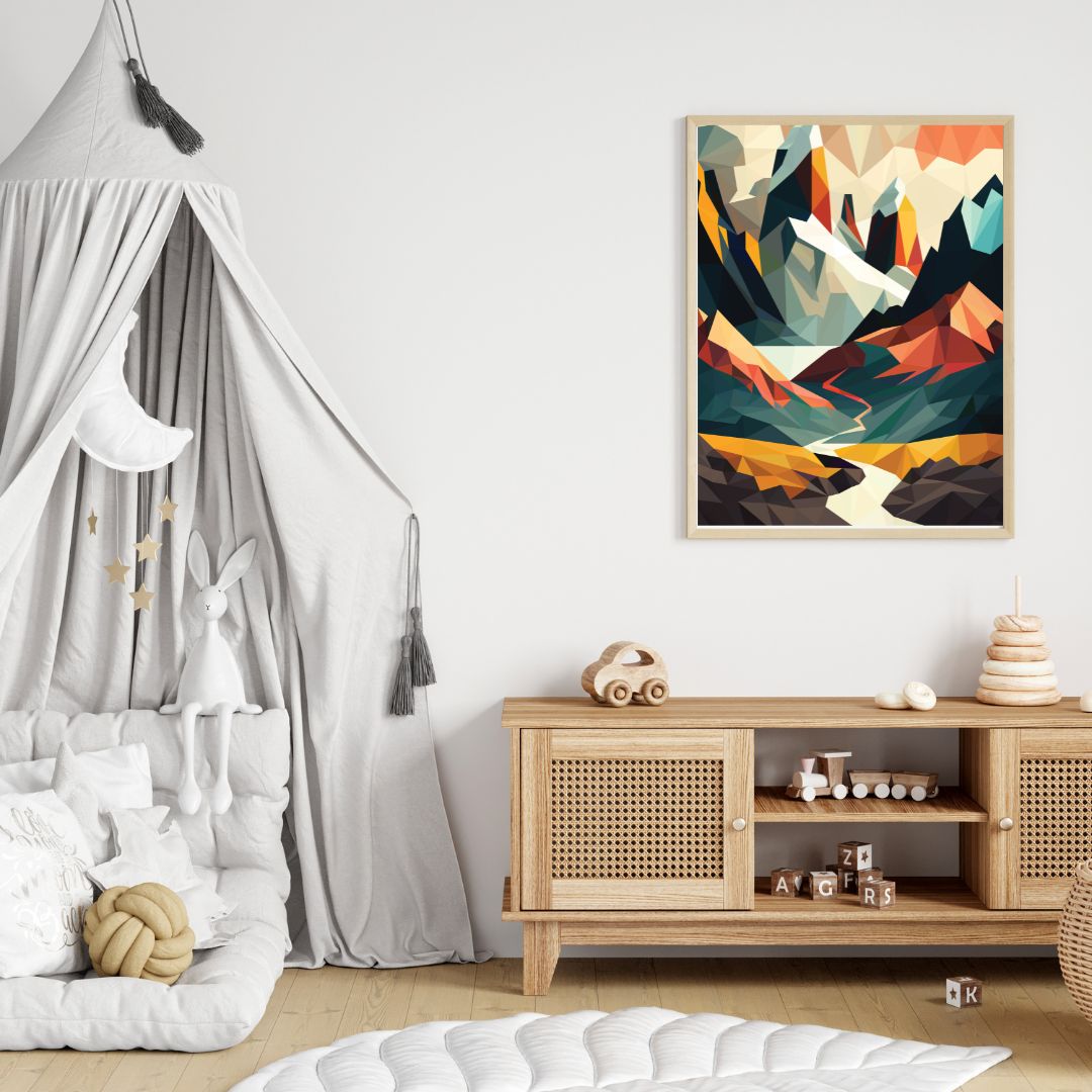 Orange | Mountains Art Poster
