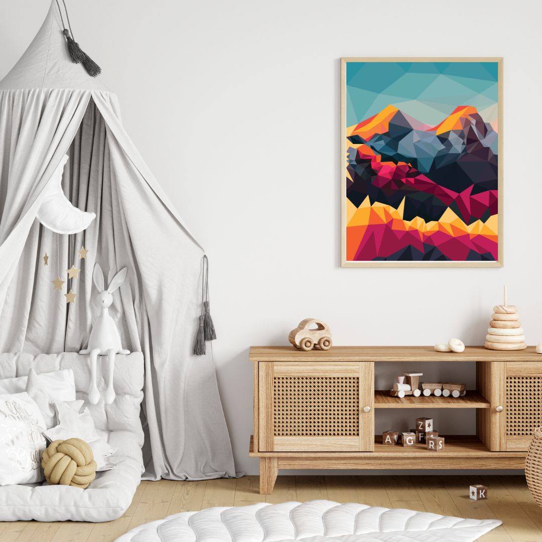 Pink | Mountains Art Poster