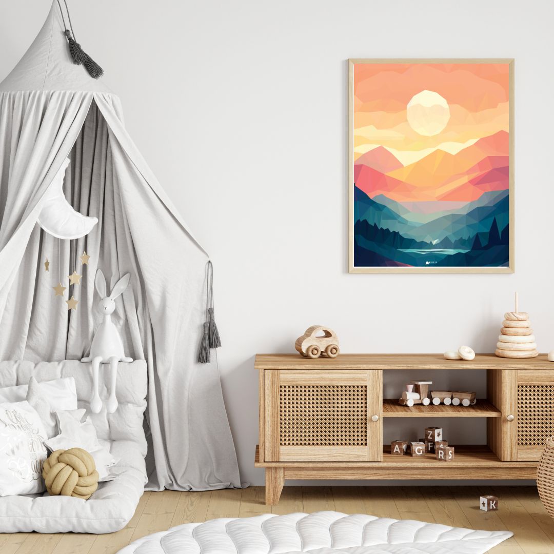 Colorful Blue Mountains Poster