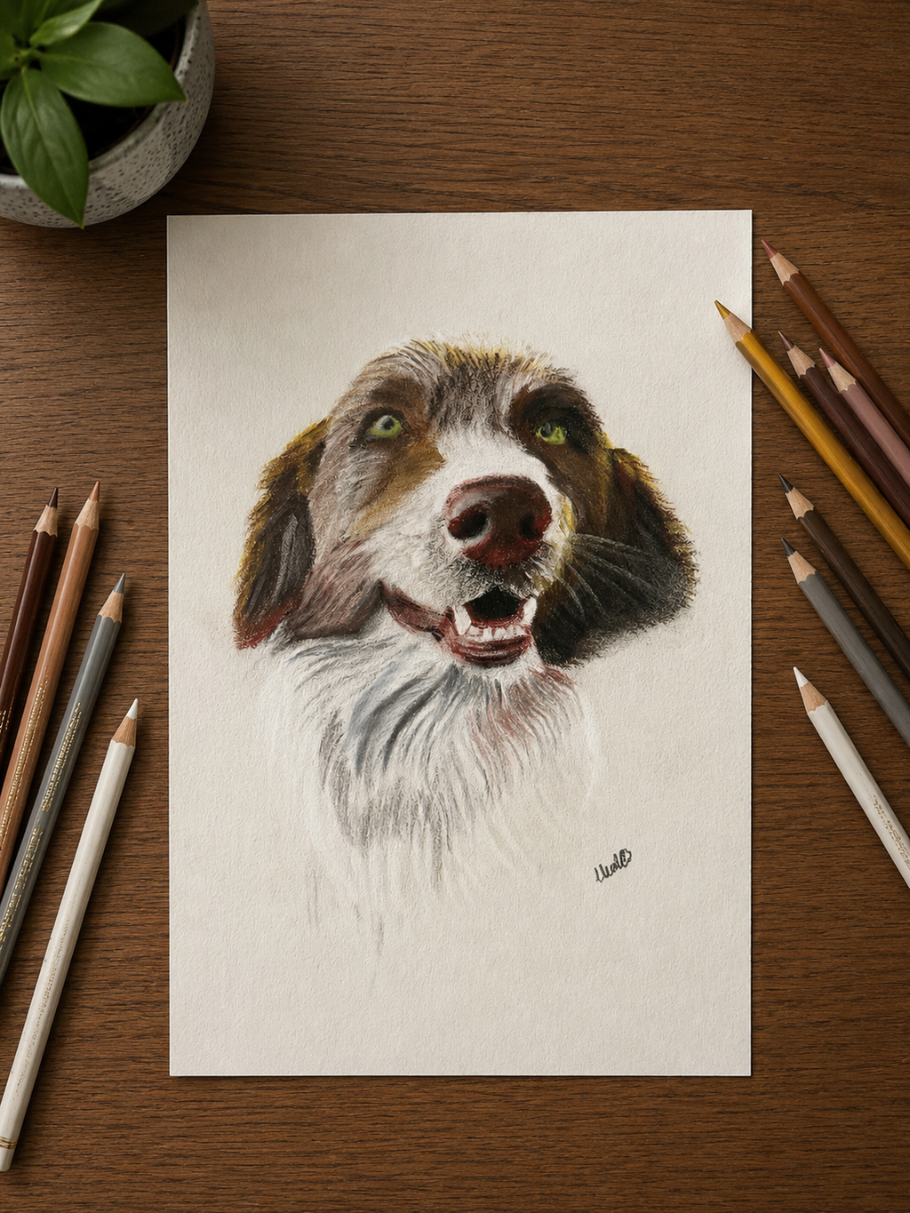 Dog | Handmade Framed Poster – Original Artwork Wall Decor