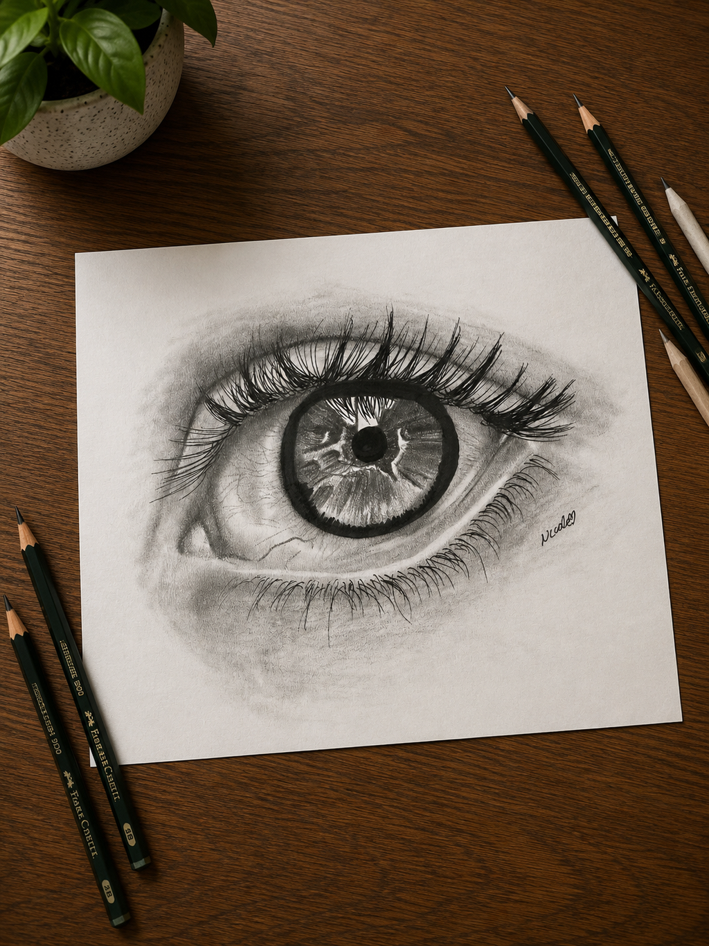 Eye Closeup | Handmade Framed Poster – Original Artwork Wall Decor