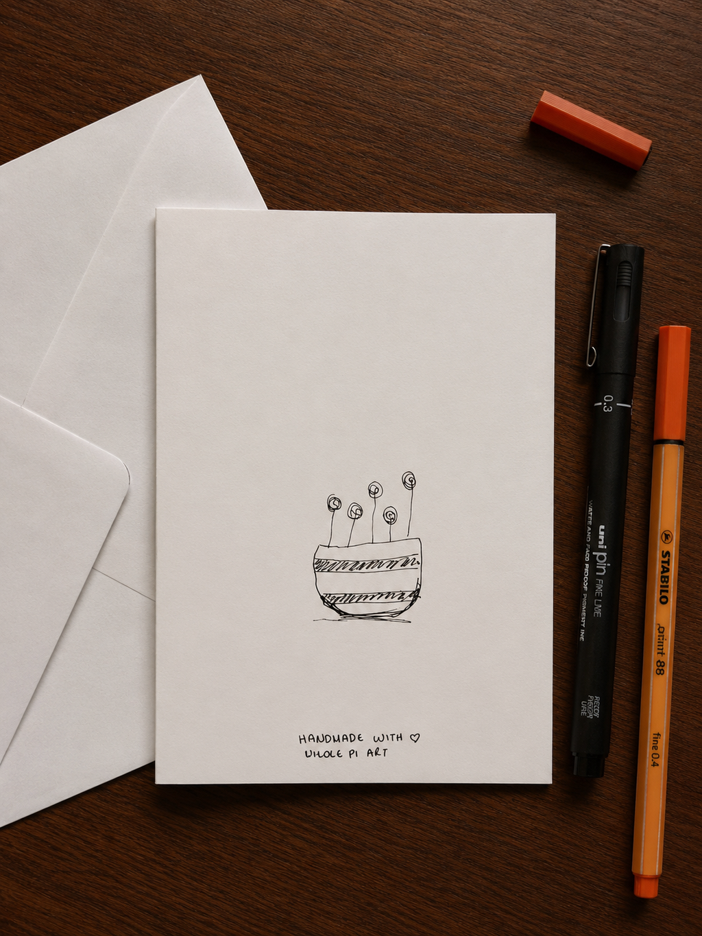 Flowers V1 | Handmade Greeting Card – Original Illustrated Card