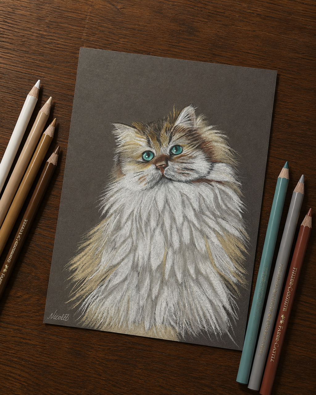 Cat | Handmade Framed Poster – Original Artwork Wall Decor