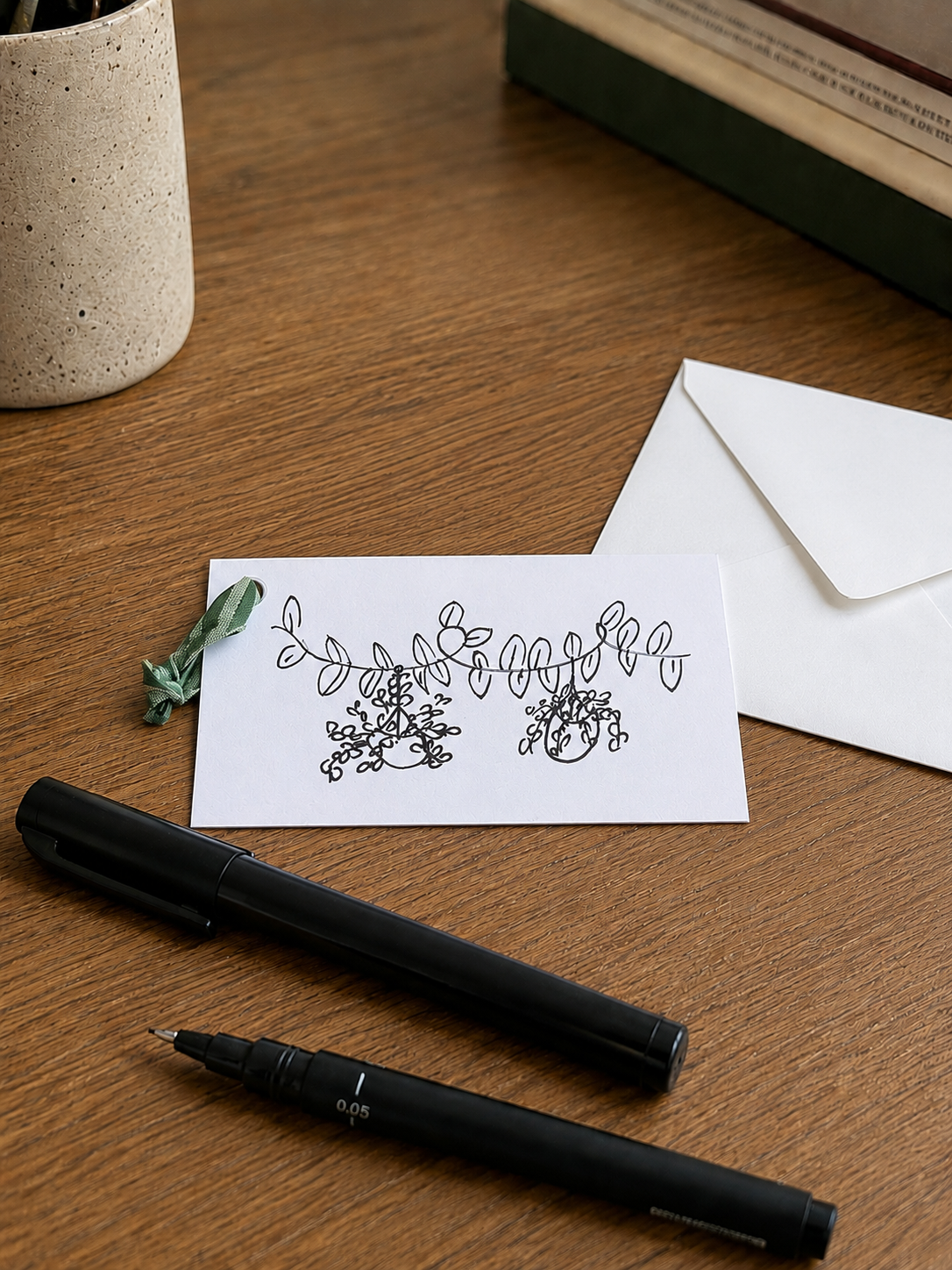 Cute Little Plants | Mini Handmade Greeting Card – Original Illustrated Card