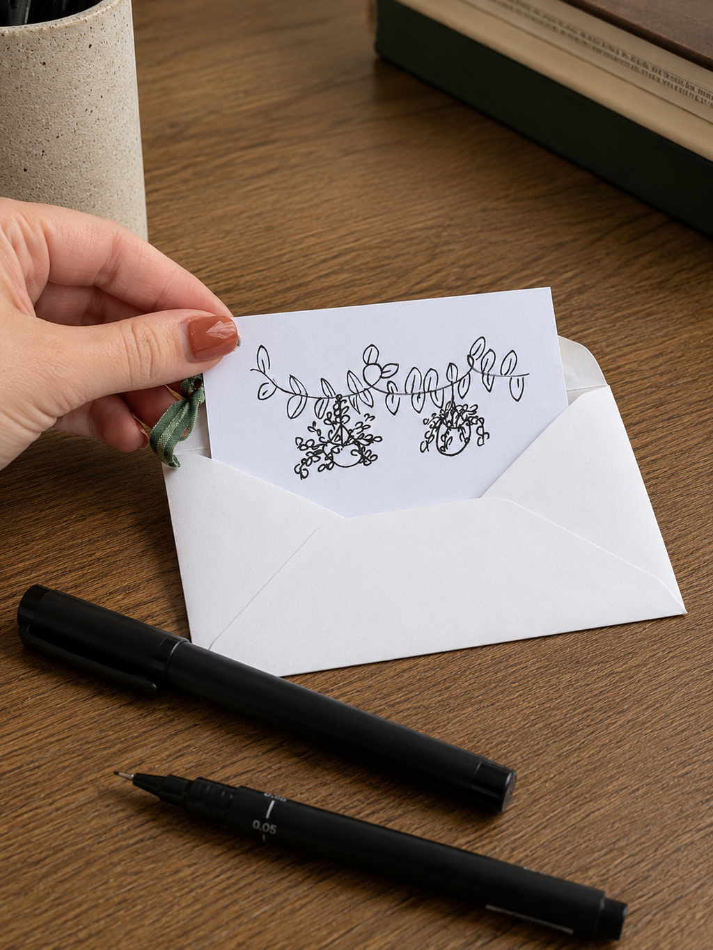 Cute Little Plants | Mini Handmade Greeting Card – Original Illustrated Card