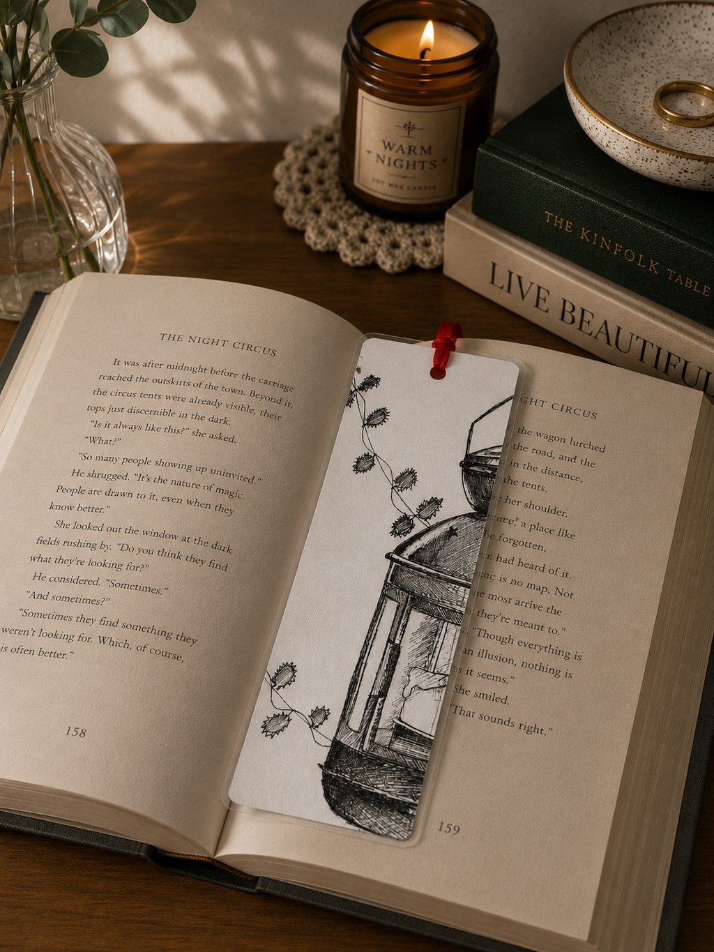 Lantern V.2 Handmade Illustrated Bookmark – Original Art Bookmark