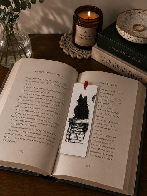 Cat Handmade Illustrated Bookmark – Original Art Bookmark