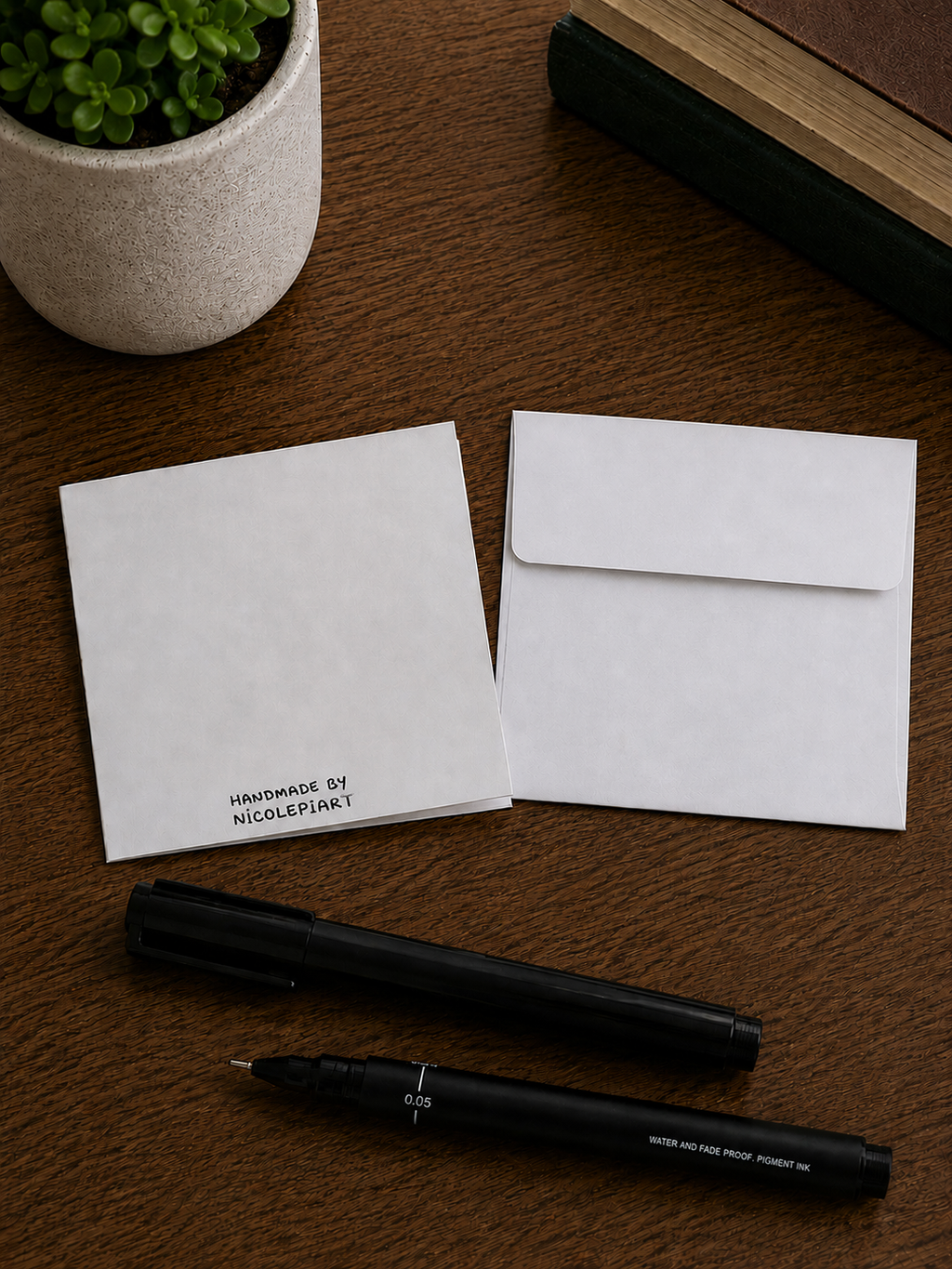 Cute Computer With Flowers | Small Handmade Greeting Card – Original Illustrated Card