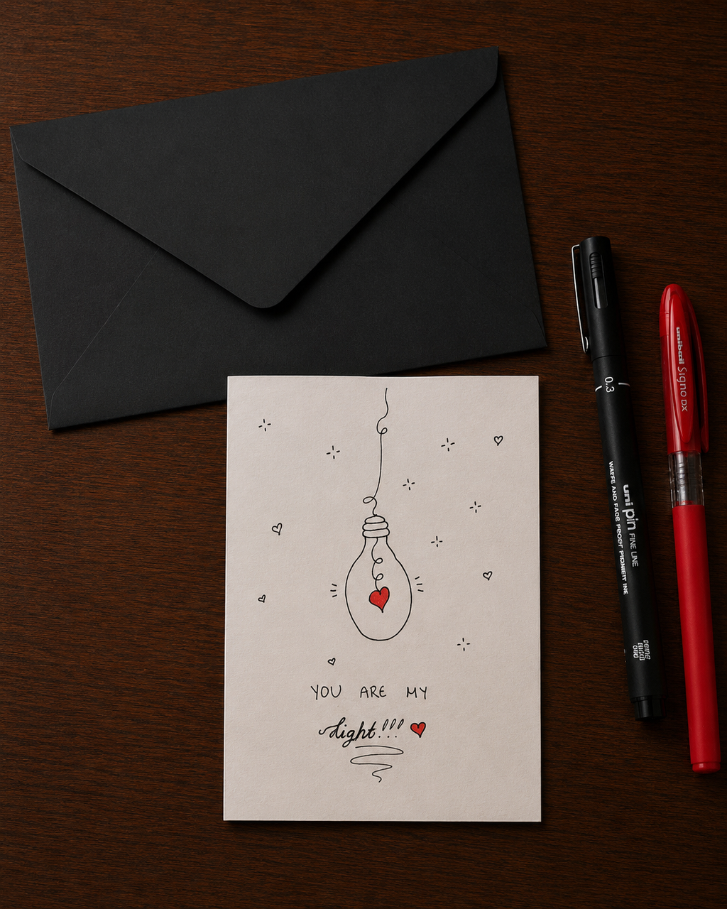 You Are My Light Special Edition | Handmade Greeting Card – Original Illustrated Card